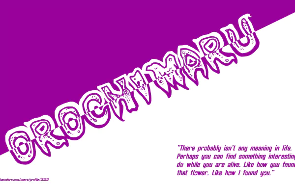 8K Ultra HD Naruto anime wallpaper featuring a bold Orochimaru text and a motivational quote about finding meaning in life on a vibrant purple background.