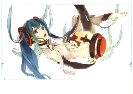 An 8K Ultra HD PC desktop wallpaper featuring Hatsune Miku from Vocaloid in vibrant anime style with dynamic pose and flowing twin tails.