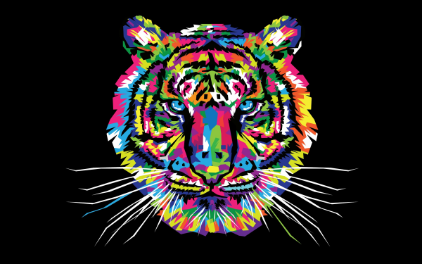 Animal Artistic Tiger Colors Colorful HD Wallpaper | Background Image