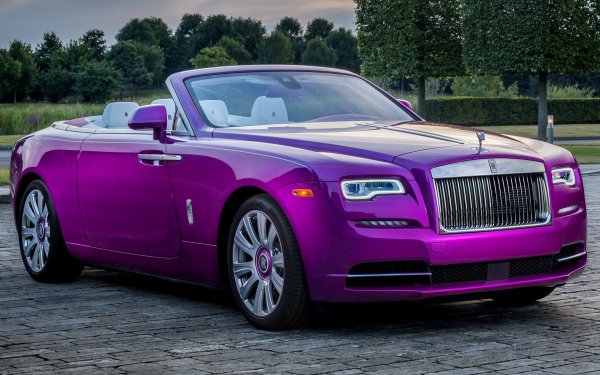 Vehicles Rolls-Royce Dawn Rolls Royce Luxury Car Convertible Grand Tourer Purple Car Car HD Wallpaper | Background Image