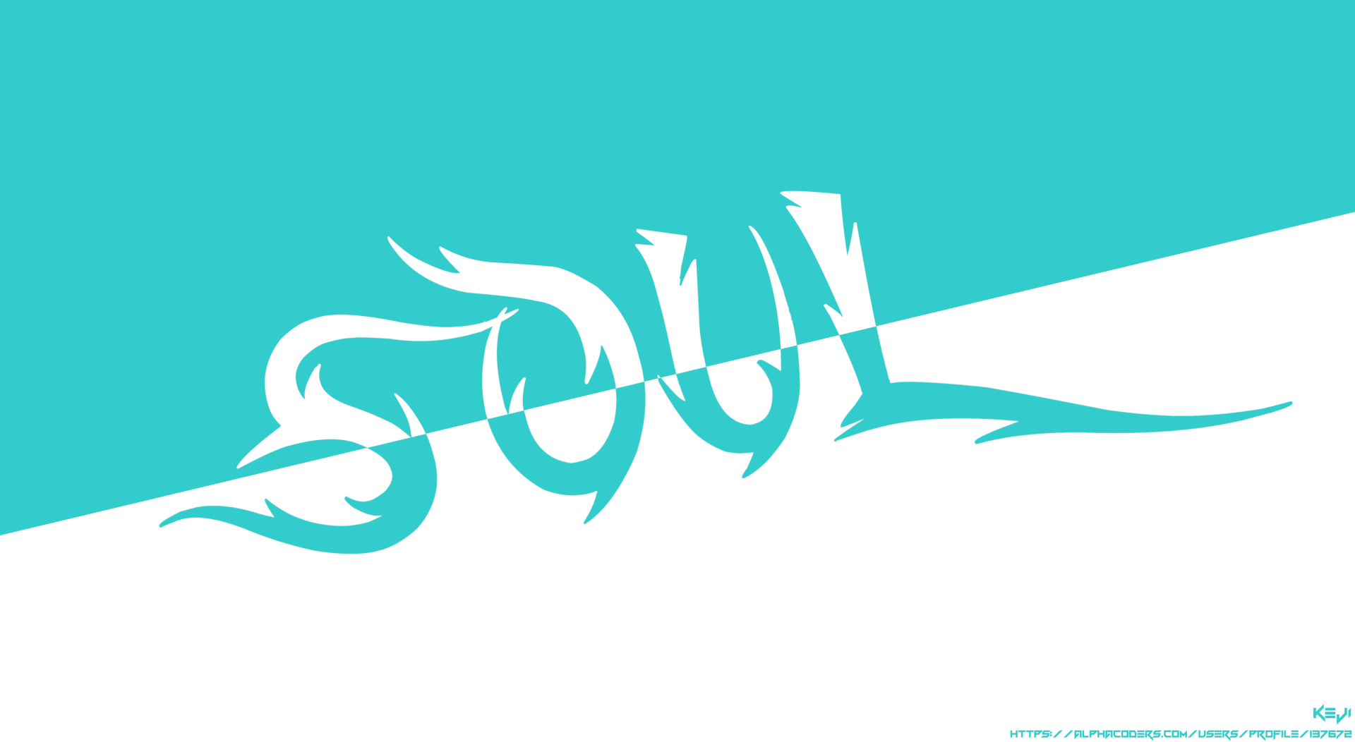 4K Ultra HD PC desktop wallpaper featuring stylized text of Soul Evans from the anime Soul Eater in bold, dynamic design with blue and white contrast.