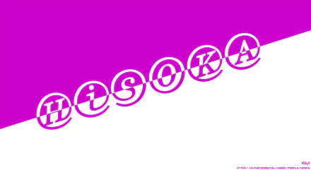 Magenta-and-white diagonal 4K Ultra HD PC desktop wallpaper with HISOKA spelled in circled letters — anime Hunter x Hunter background.