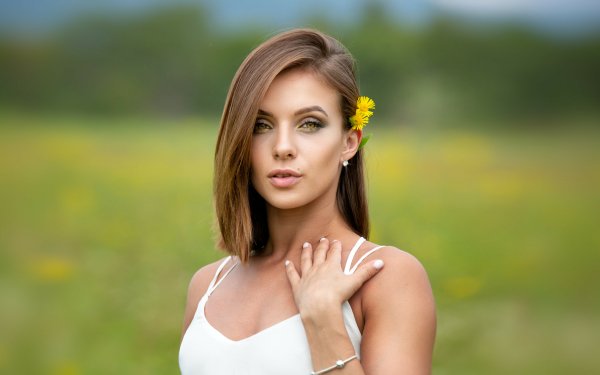 Women Model Depth Of Field Brunette HD Wallpaper | Background Image