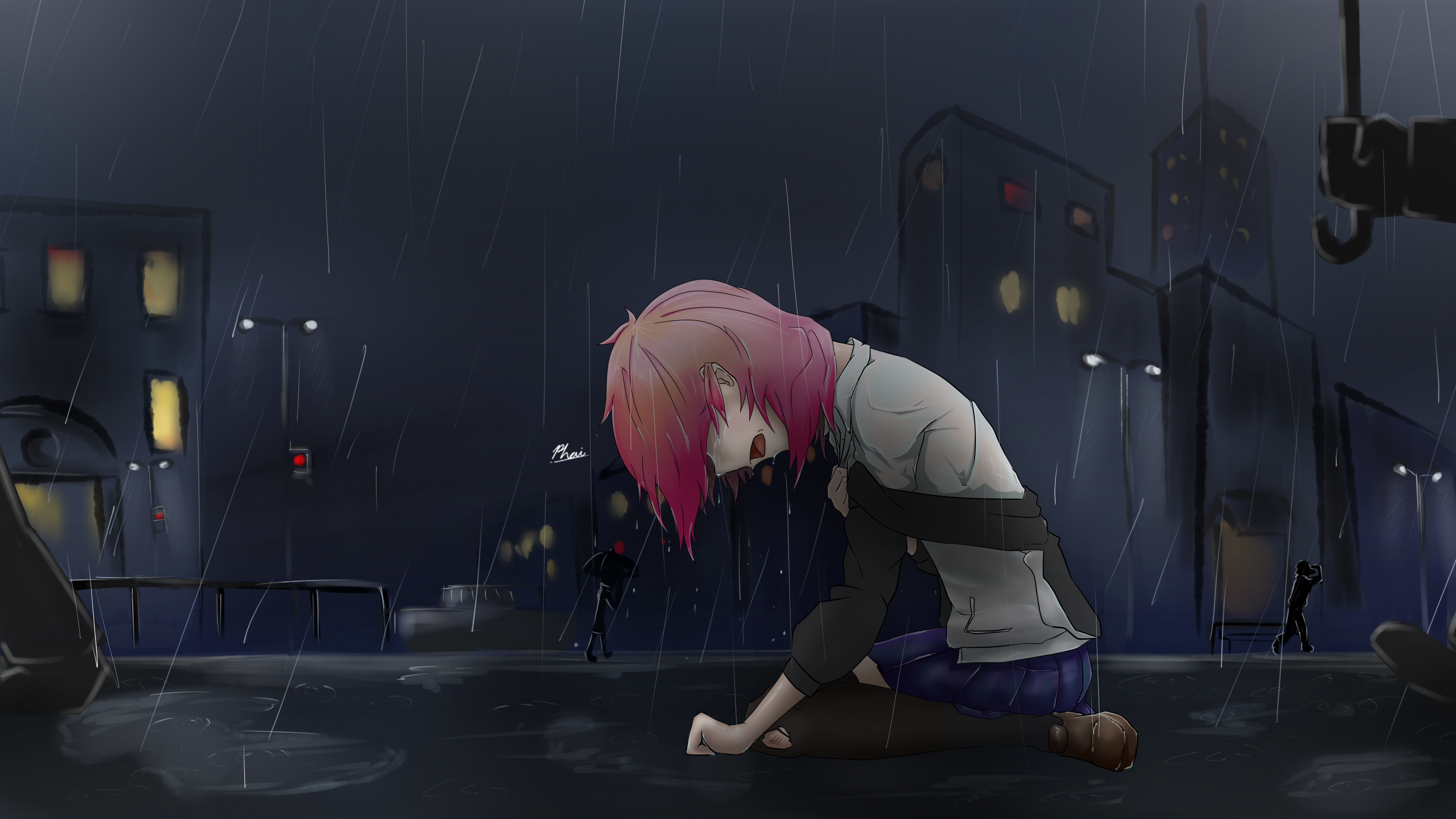 Crying girl by Pongprom1345