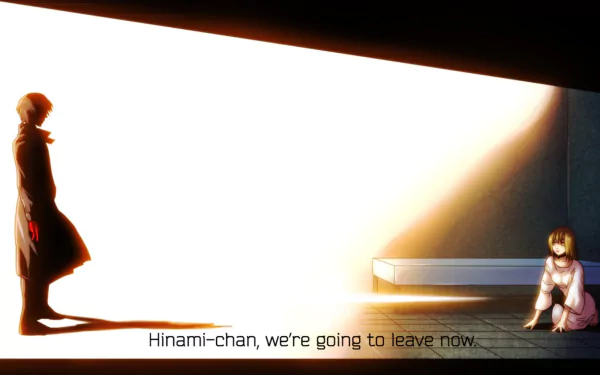 A captivating HD wallpaper featuring Hinami Fueguchi and Ken Kaneki from Tokyo Ghoul:re, showcasing their dynamic against a striking light backdrop.