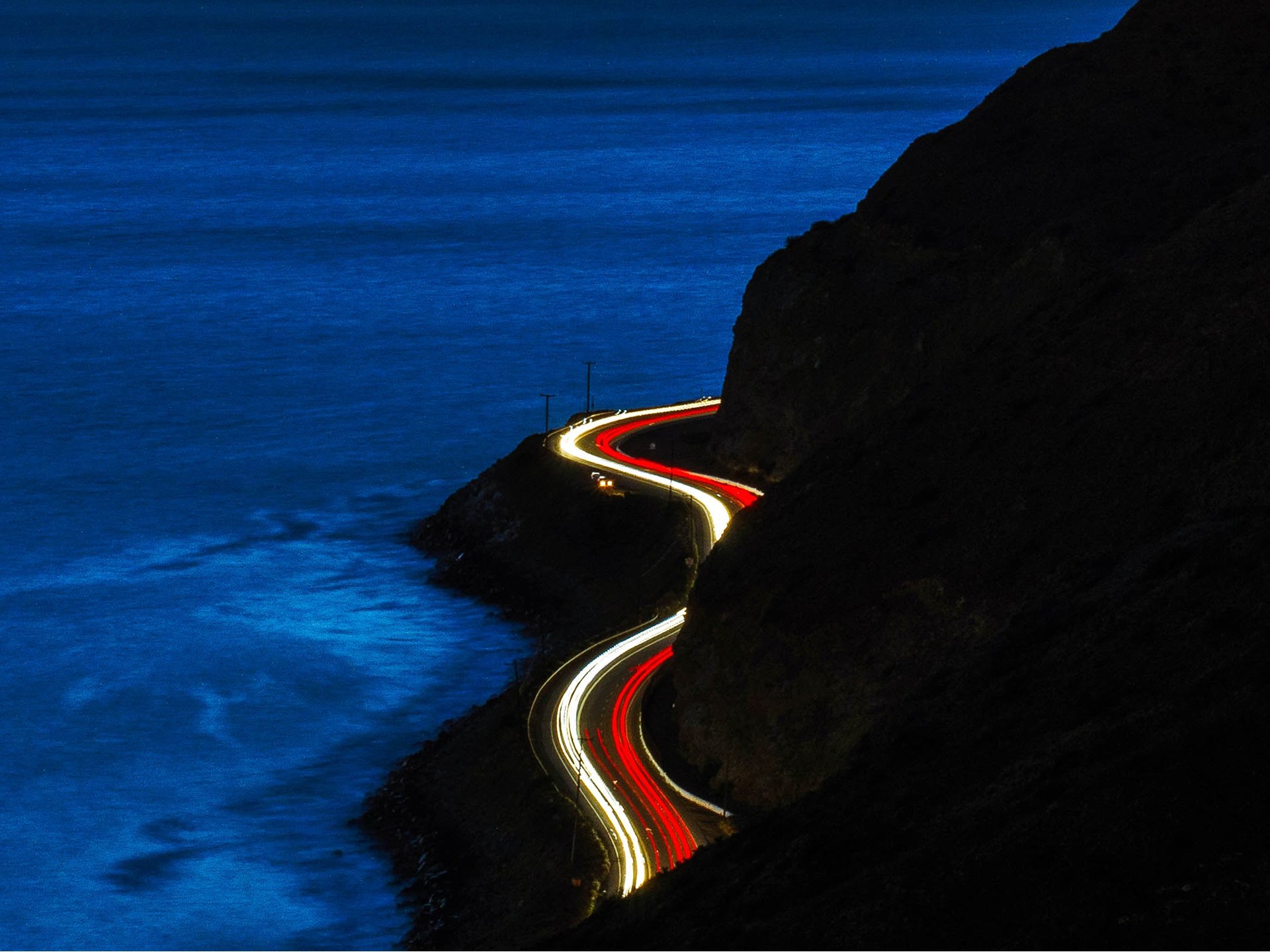 Download Time Lapse Light Night Man Made Road HD Wallpaper