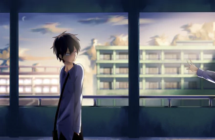 black eyes black hair college Anime Original HD Desktop Wallpaper | Background Image