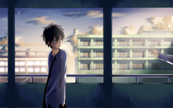 black eyes black hair college Anime Original HD Desktop Wallpaper | Background Image