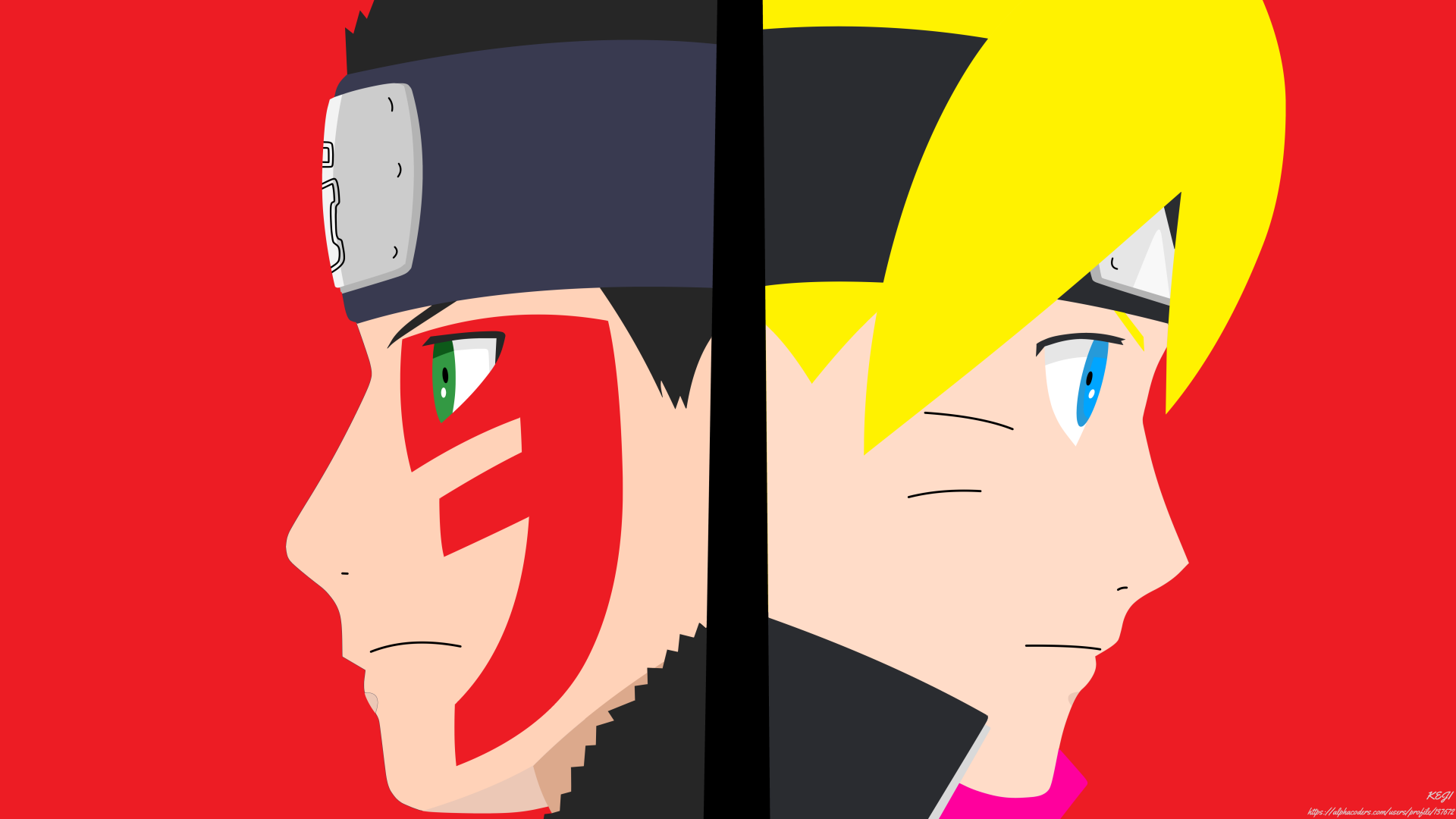 Download Minimalist Blue Eyes Green Eyes Blonde Black Hair Shinki