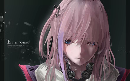 HD PC desktop wallpaper featuring AR15 from the video game Girls Frontline, showcasing a close-up of the character with pink hair and a dark, moody background.