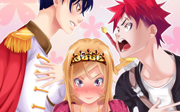 Erina Nakiri Sōma Yukihira Asahi Saiba Anime Food Wars: Shokugeki no Soma HD Desktop Wallpaper | Background Image