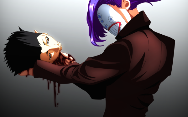 Anime Tokyo Ghoul:re Karren von Rosewald Mask Purple Hair Black Hair Brown Eyes Blood Tokyo Ghoul HD Wallpaper | Background Image