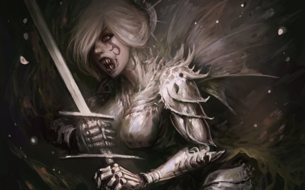 Dark Women Woman Warrior Sword Armor HD Wallpaper | Background Image