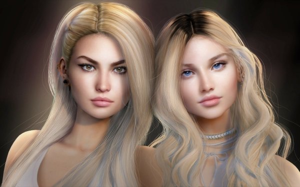 Fantasy Women Blonde Blue Eyes HD Wallpaper | Background Image