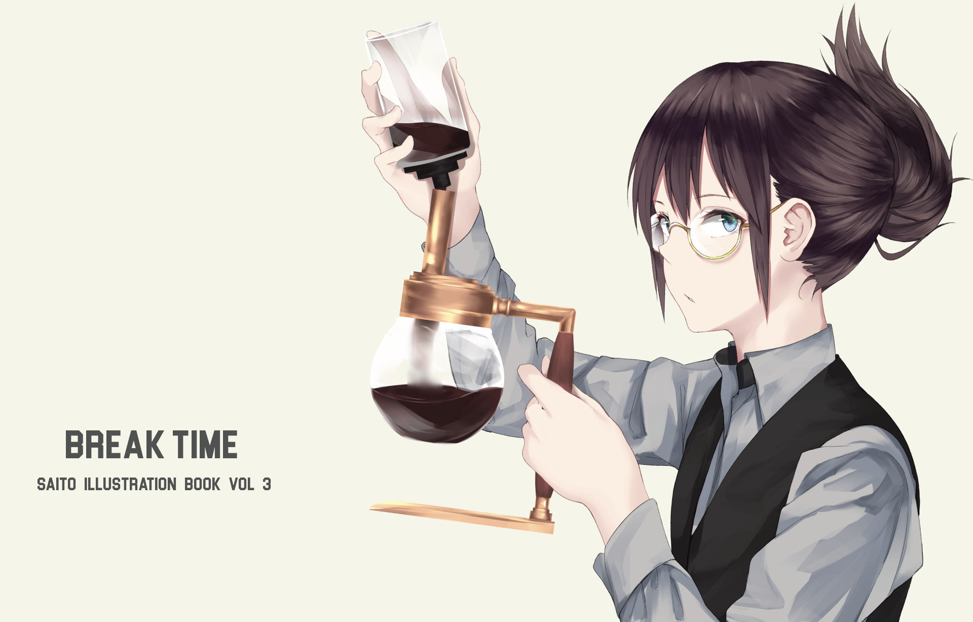 Download Blue Eyes Black Hair Glasses Long Hair Anime Original HD Wallpaper by サイトー