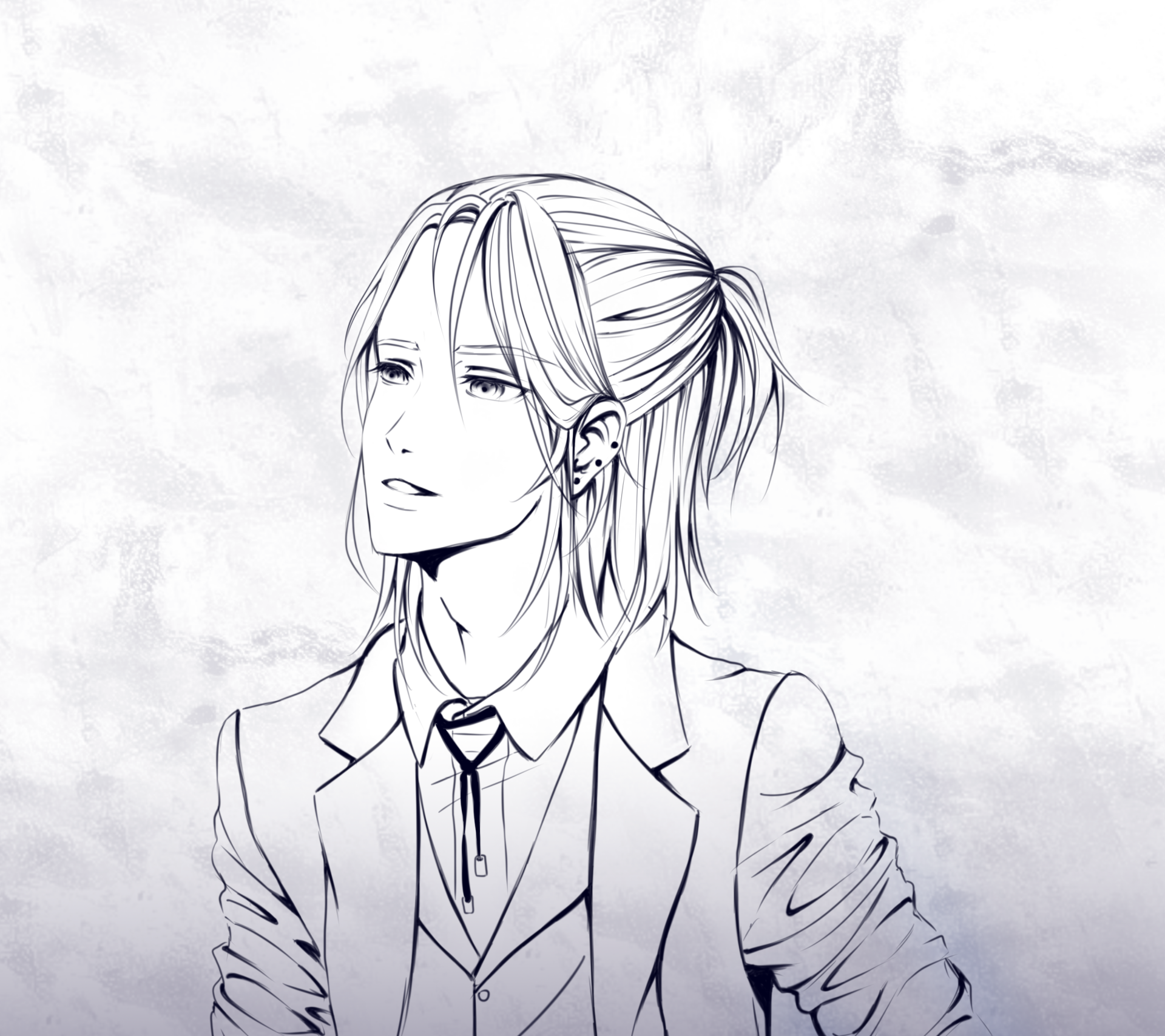 Download Ponytail Sketch Anime Original HD Wallpaper by Anastasia Gordieieva