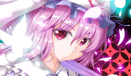 smile pink eyes pink hair Yuyuko Saigyouji Anime Touhou HD Desktop Wallpaper | Background Image