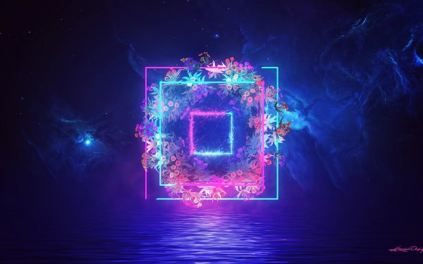 Artistic Neon Light Nebula Blue HD Wallpaper | Background Image