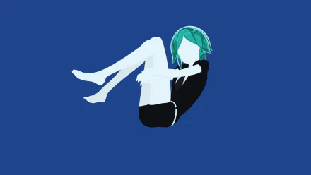 4K Ultra HD anime wallpaper featuring Diamond from Land of the Lustrous with vibrant teal hair and a minimalist blue background.
