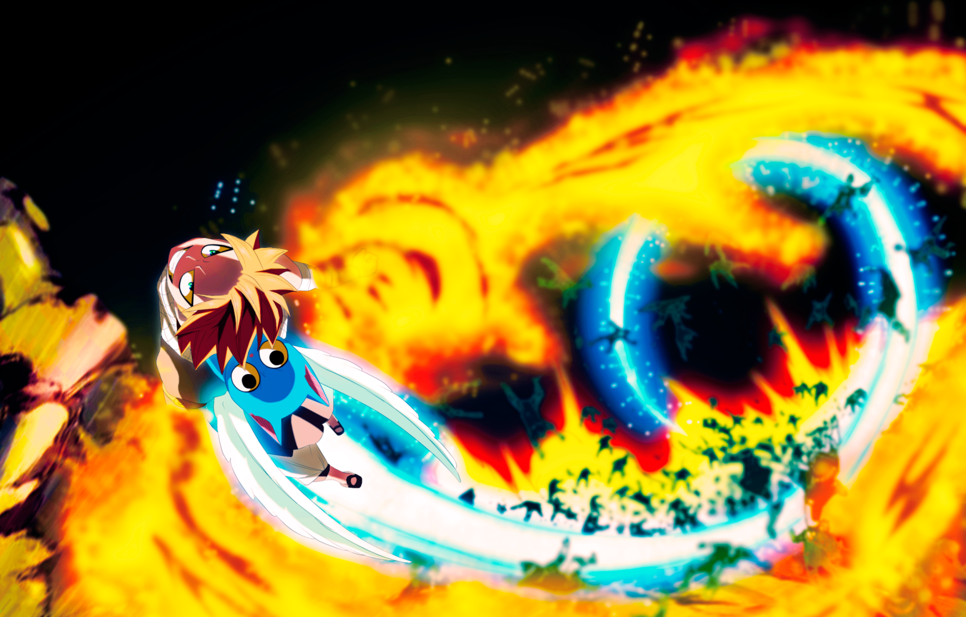 Download Happy (Fairy Tail) Natsu Dragneel Anime Fairy Tail HD Wallpaper by GEVDANO