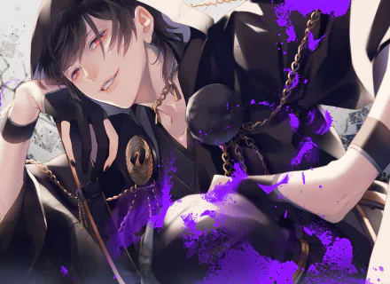 katana chain smile Tsurumaru Kuninaga Anime Touken Ranbu HD Desktop Wallpaper | Background Image