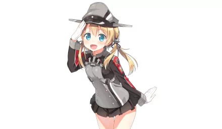 skirt blue eyes blonde smile cap Prinz Eugen (Kancolle) Anime Kantai Collection HD Desktop Wallpaper | Background Image