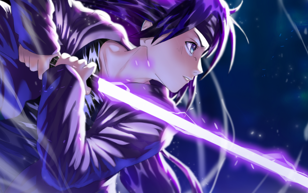 Anime Original Sword Purple Hair Weapon Lightsaber Purple Lightsaber HD Wallpaper | Background Image