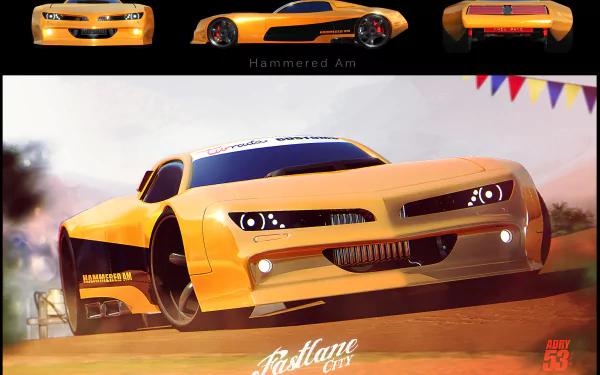 yellow car vehicle artistic HD Desktop Wallpaper | Background Image