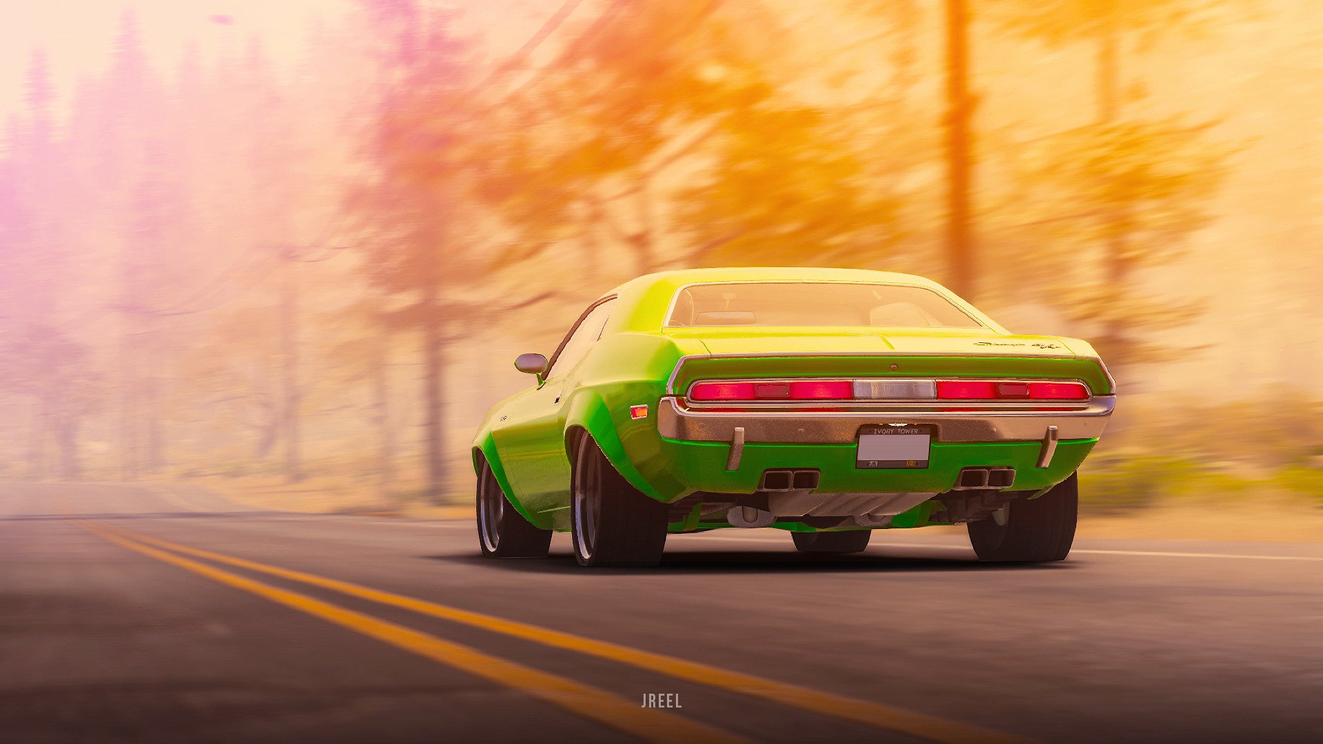 Download Green Car Dodge Dodge Challenger Video Game The Crew 2 HD Wallpaper by JREEL