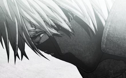 HD PC desktop wallpaper featuring Kakashi Hatake from the anime Naruto, showcasing his distinctive mask and headband in a detailed close-up.