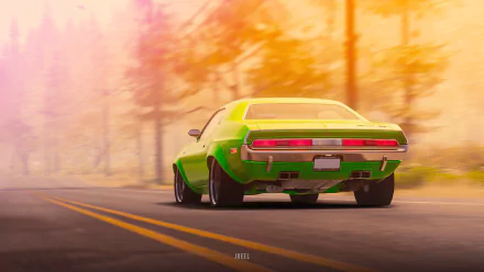 green car Dodge Dodge Challenger video game The Crew 2 HD Desktop Wallpaper | Background Image