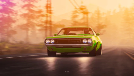green car Dodge Dodge Challenger video game The Crew 2 HD Desktop Wallpaper | Background Image