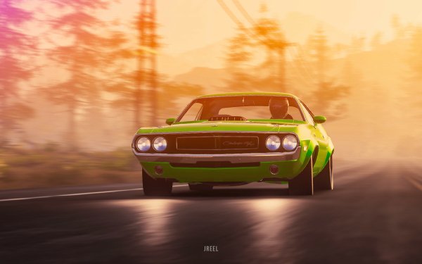 Video Game The Crew 2 Dodge Challenger Dodge Green Car HD Wallpaper | Background Image