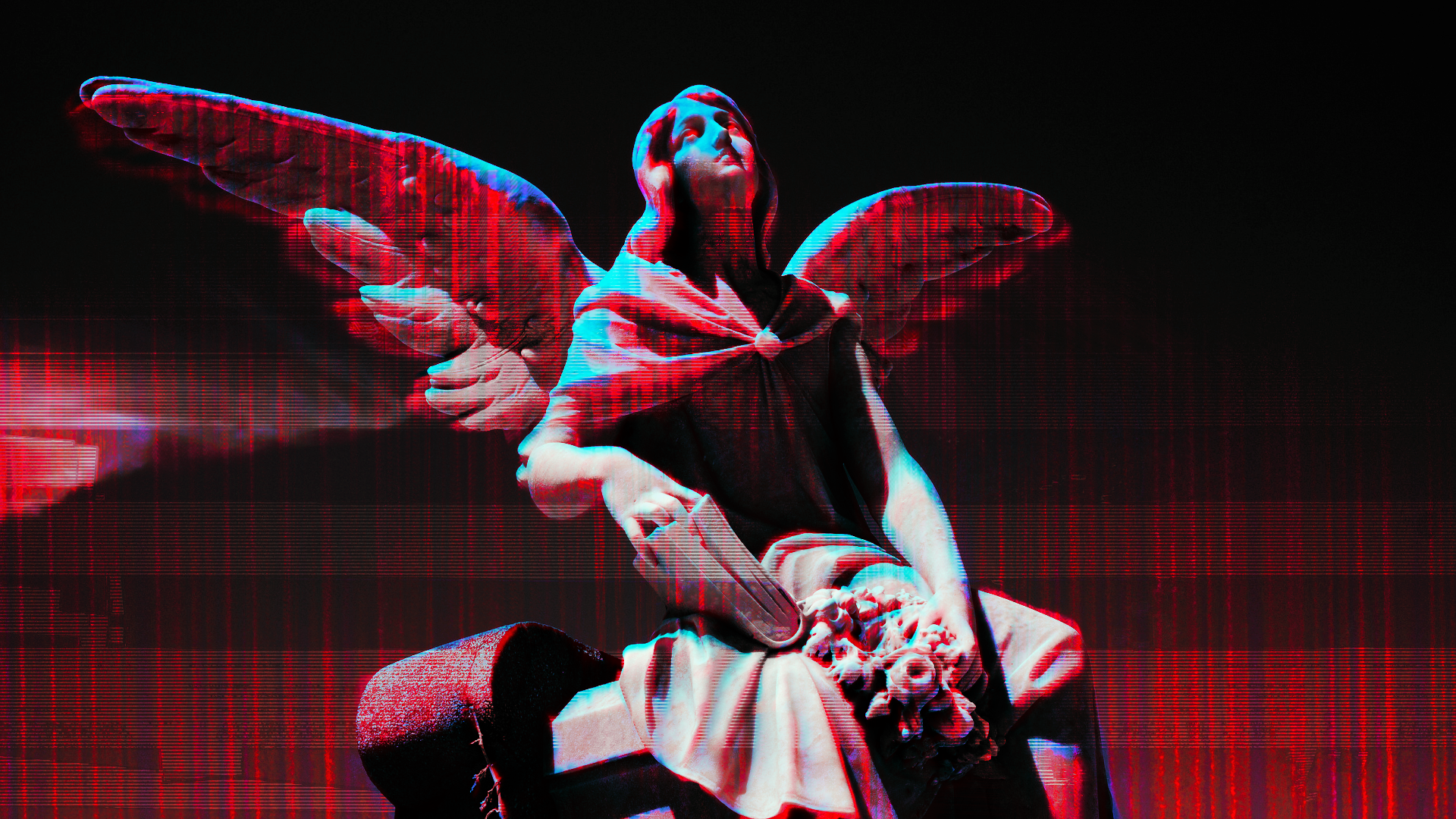 Download Angel Statue Statue Glitch Art Artistic Glitch HD Wallpaper