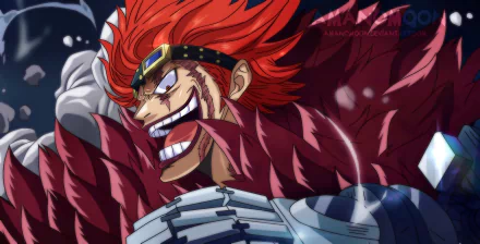 HD desktop wallpaper featuring Eustass Kid from the anime One Piece, showcasing his distinctive red hair and confident grin.