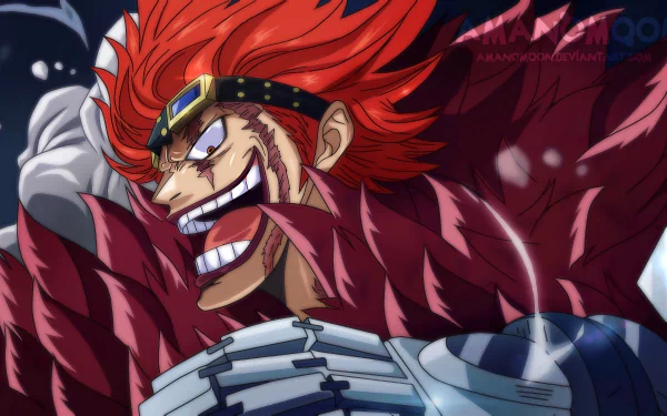 HD desktop wallpaper featuring Eustass Kid from the anime One Piece, showcasing his distinctive red hair and confident grin.