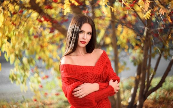 Women Model Brunette Depth Of Field Lipstick HD Wallpaper | Background Image