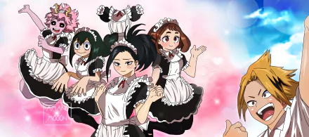 Toru Hagakure Momo Yaoyorozu Ochaco Uraraka Tsuyu Asui Mina Ashido Denki Kaminari Anime My Hero Academia HD Desktop Wallpaper | Background Image