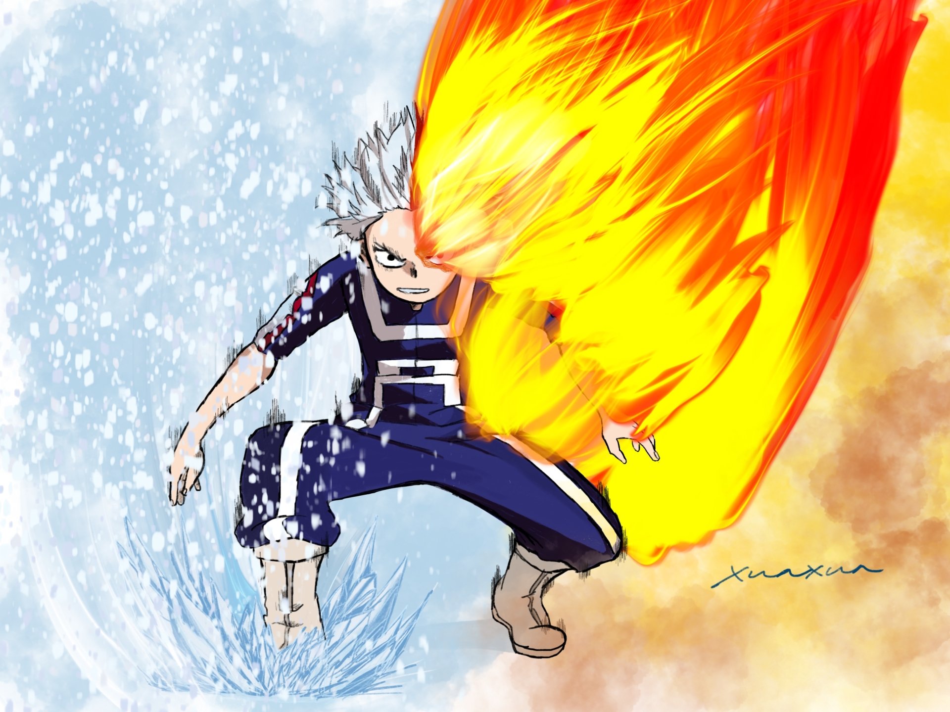 Download Shoto Todoroki Anime My Hero Academia HD Wallpaper by Xùn