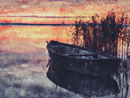  Rowboat Painting by Brigitte Werner