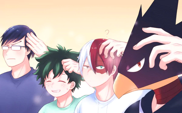 Tenya Iida Shoto Todoroki Izuku Midoriya Fumikage Tokoyami Anime My Hero Academia HD Desktop Wallpaper | Background Image