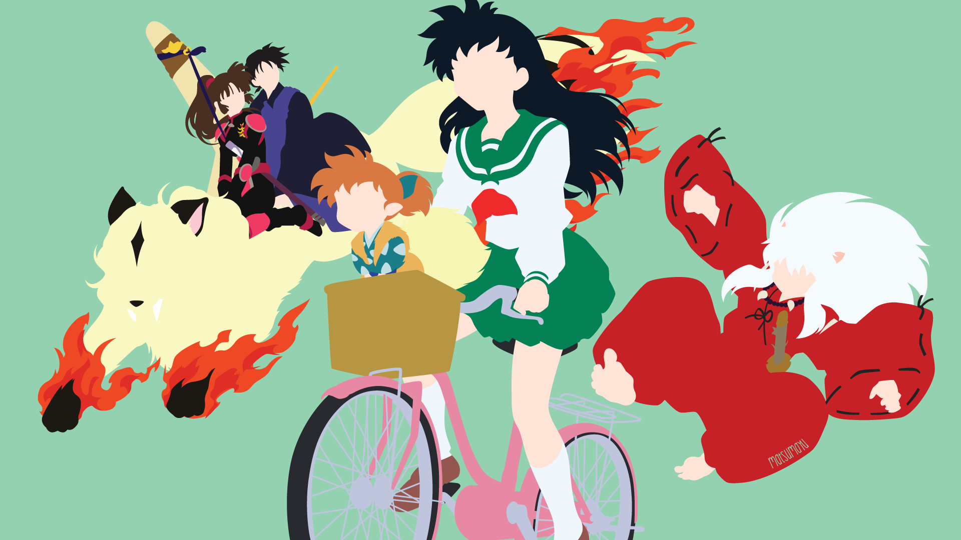 Download Miroku (InuYasha) Sango (InuYasha) Shippō (InuYasha) Kagome Higurashi InuYasha (Character) Anime InuYasha HD Wallpaper by matsumayu