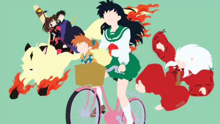 Miroku (InuYasha) Sango (InuYasha) Shippō (InuYasha) Kagome Higurashi InuYasha (Character) Anime InuYasha HD Desktop Wallpaper | Background Image