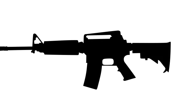Black & White minimalist gun man made assault rifle HD Desktop Wallpaper | Background Image