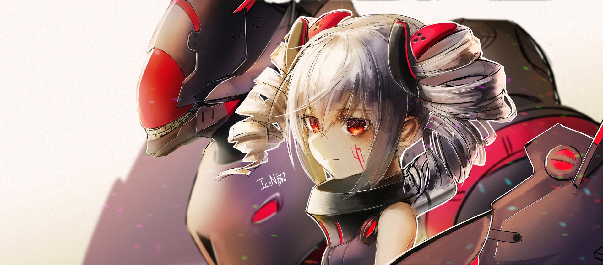 HD PC desktop wallpaper featuring Bronya Zaychik from the anime Benghuai Xueyuan, showcasing her with silver hair and red accents in a detailed, vibrant style.