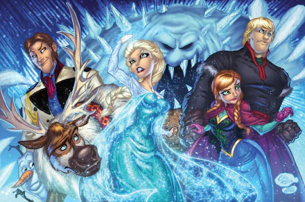 Kristoff (Frozen) Olaf (Frozen) Sven (Frozen) Hans (Frozen) Anna (Frozen) Elsa (Frozen) Frozen (Movie) movie HD Desktop Wallpaper | Background Image