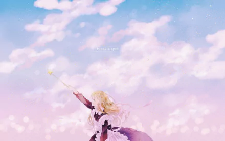 wand apron blonde long hair Anime Original HD Desktop Wallpaper | Background Image