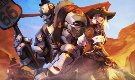 B.O.B. (Overwatch) Ashe (Overwatch) video game Overwatch HD Desktop Wallpaper | Background Image