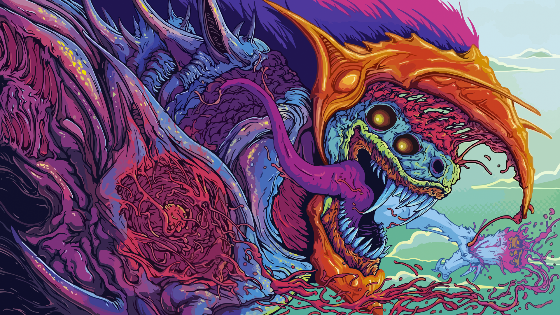 A vibrant, colorful fantasy dragon with intricate details in HD, making for an eye-catching desktop wallpaper and background.