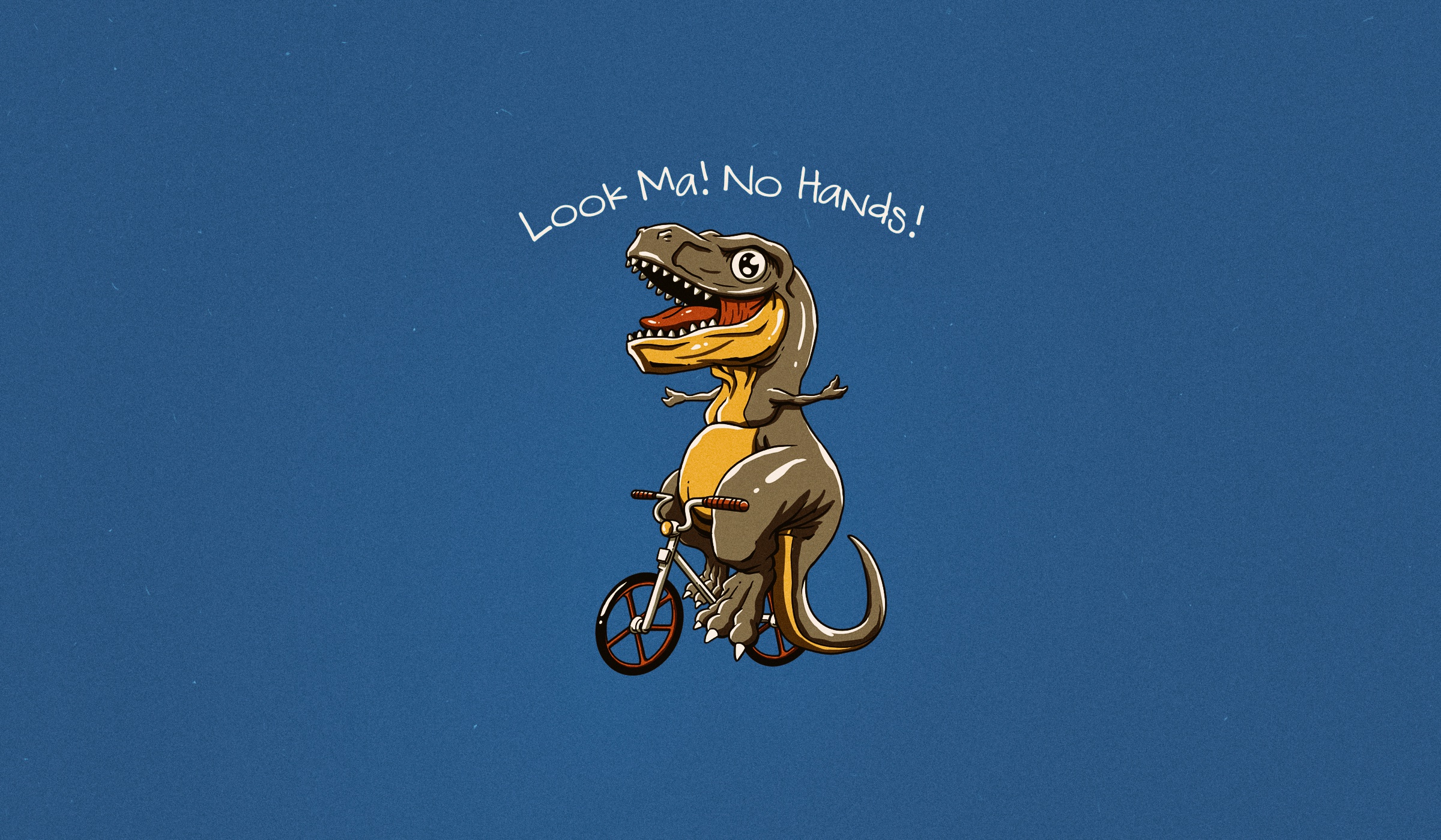 Dinosaur on a Bicycle "Look Ma! No Hands"